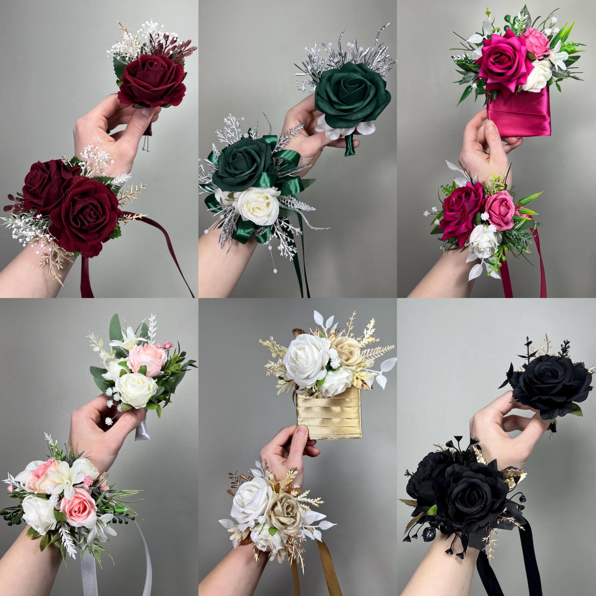 Custom Prom Set Corsage and Boutonniere Made to Match Your Dress