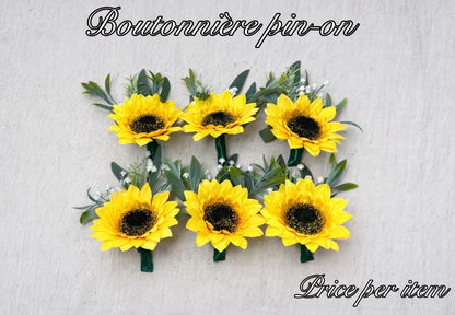 Wedding Sunflower Boutonniere Groom Boutonnières Groomsmen Sunflower Boutonnière Groom Fall Sunflower Yellow Artificial Flowers Reddit