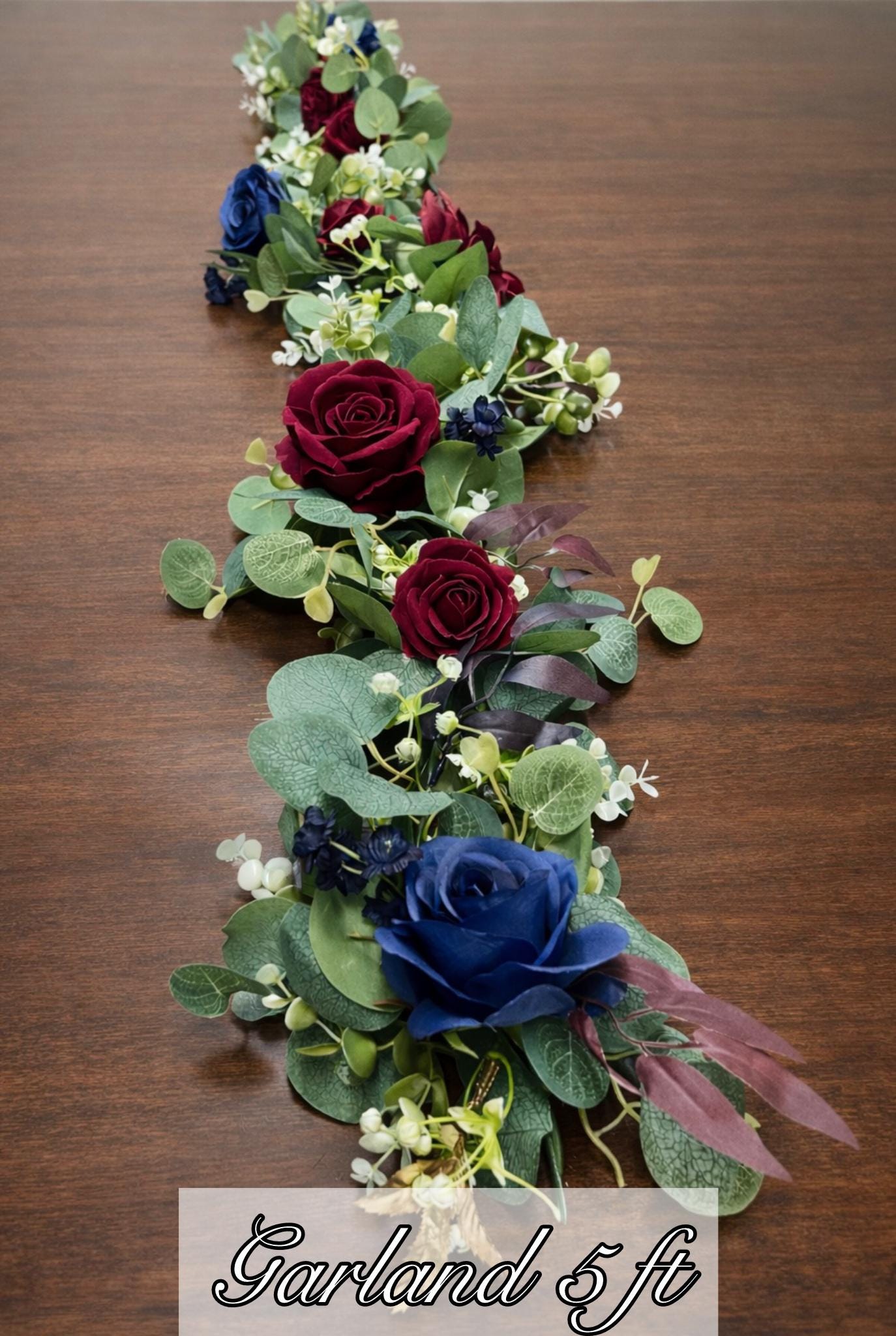 Burgundy & Navy Wedding Bridal Bouquet with Gold Accents Silk and Velvet Flowers