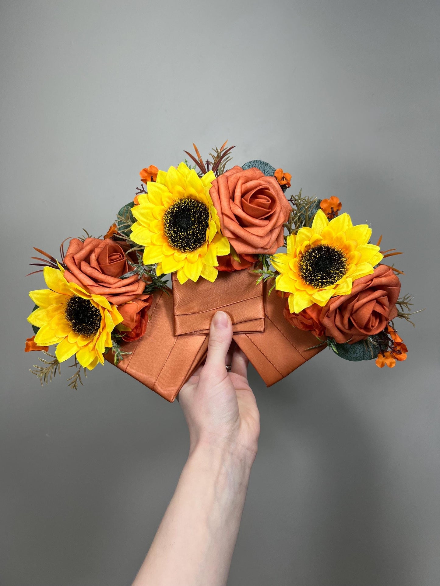 Sunflower Pocket Boutonniere, Burnt Orange Fall Wedding Groom Flower, Rustic Terracotta Groomsmen Pocket Square