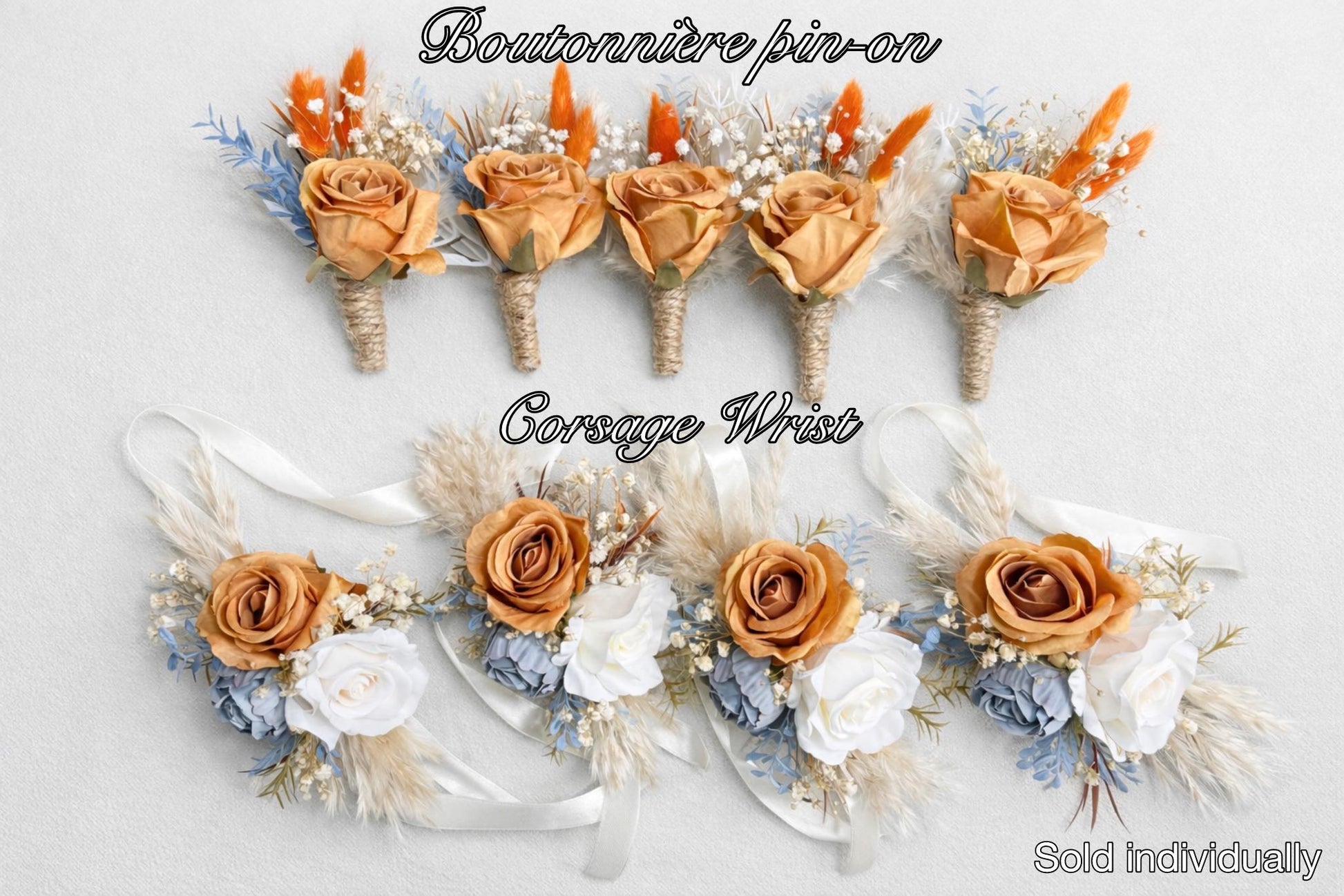 Orange Dusty Blue Bouquet Wedding Boho Terracotta Dusty Blue Bridal Bouquet Burnt Orange Blue Bridesmaids Bouquet Rust Pampas Grass Reddit
