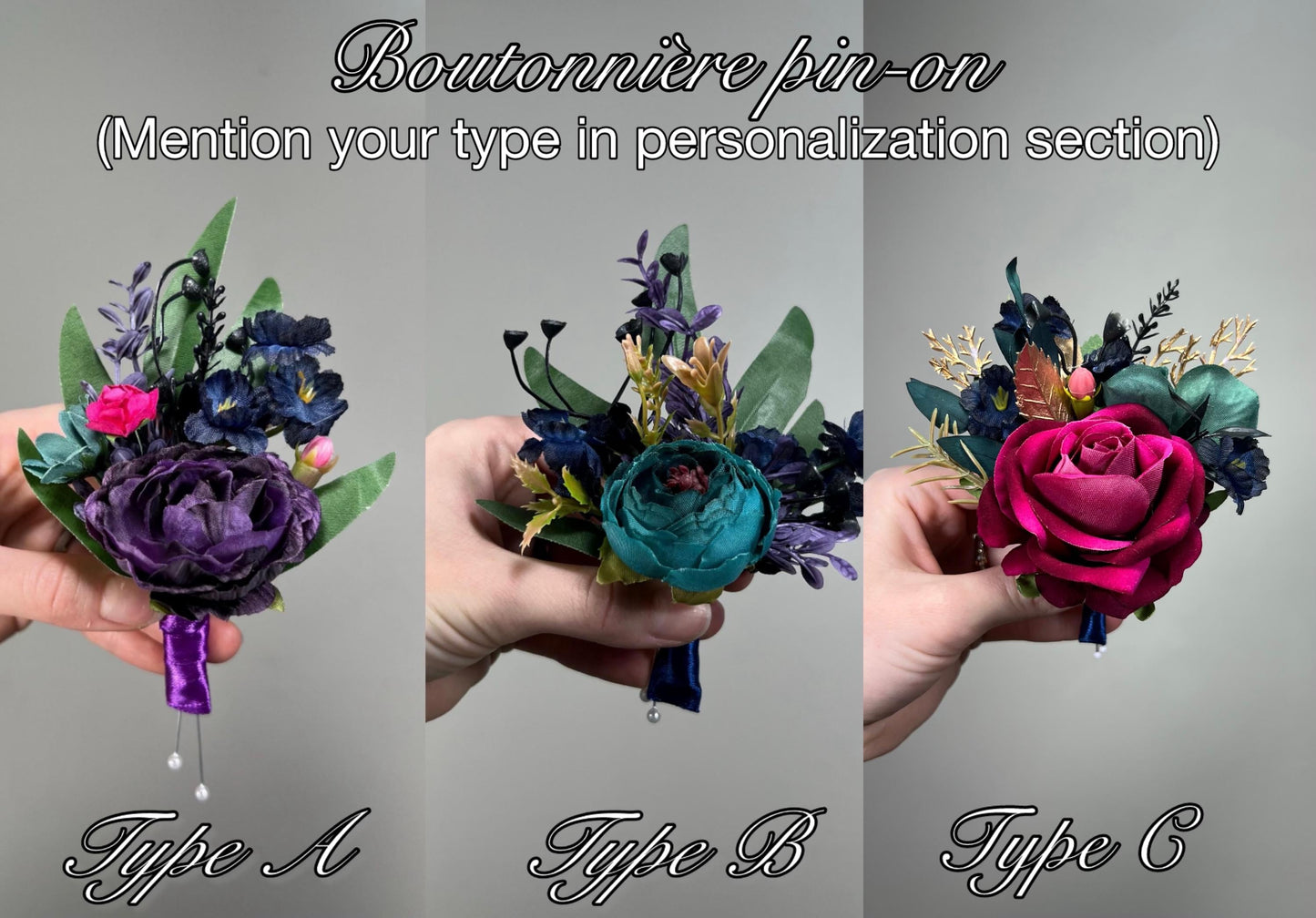 Jewel Tone Boutonniere, Wedding Fuchsia Deep Magenta Groom Boutonnière Groomsmen