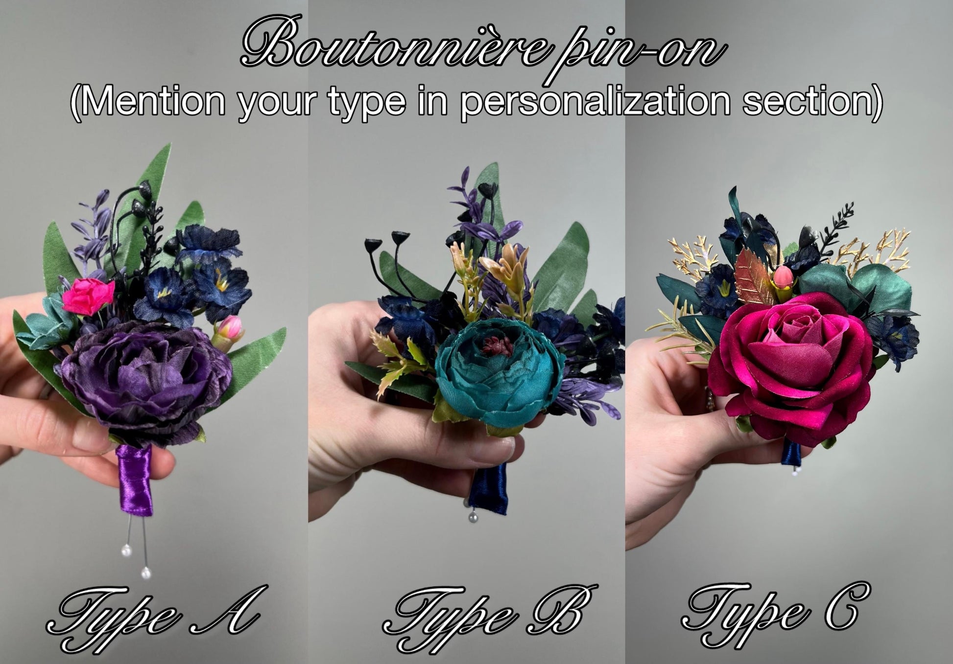 Jewel Tone Boutonniere, Wedding Fuchsia Deep Magenta Groom Boutonnière Groomsmen