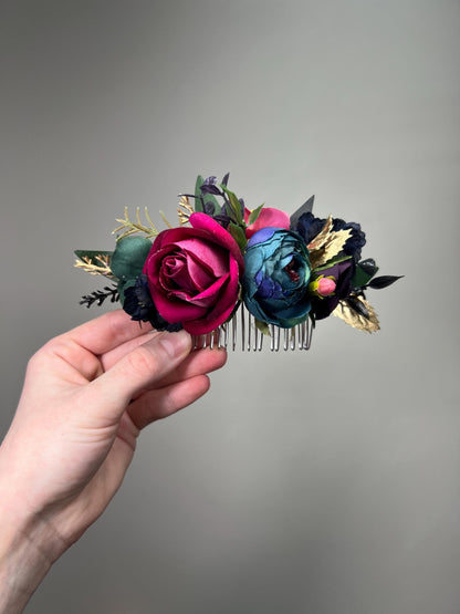 Jewel Tone Boutonniere, Wedding Fuchsia Deep Magenta Groom Boutonnière Groomsmen