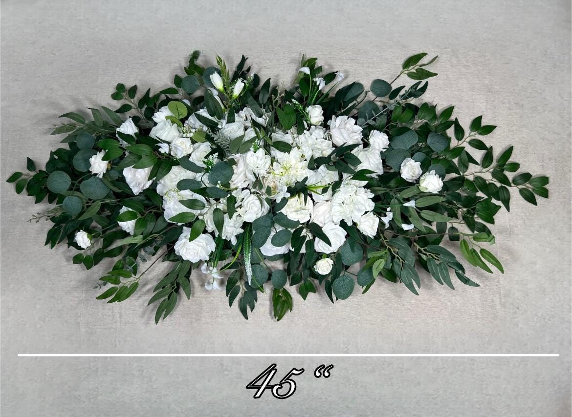 White Cascading Bouquet, Wedding Bridal Cascade Bouquet, Bridesmaids Ivory Rose Classic Flowers