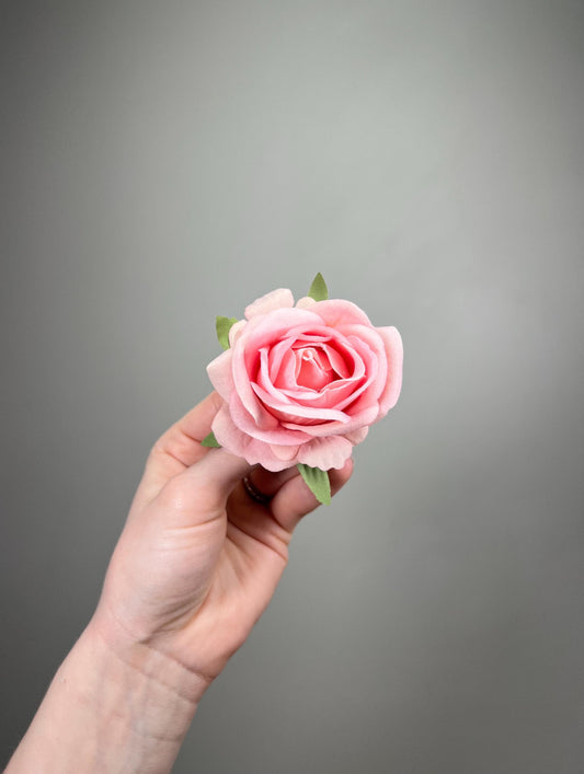 Pink Flower Head, Small 2.5” Artificial Blush Rose, Wedding DIY Flower Heads Light Pink, Craft Supplies Baby Pink Roses