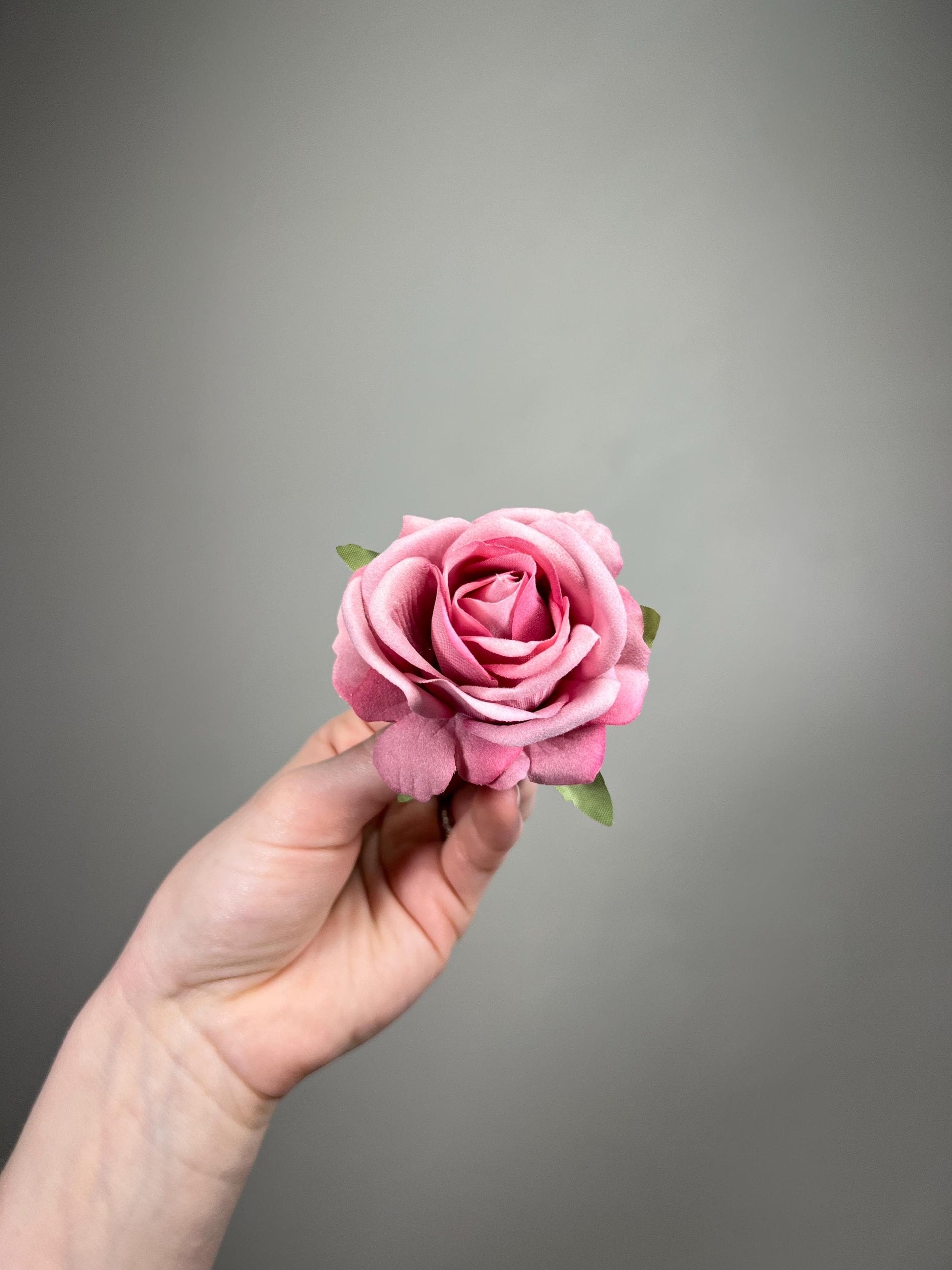 Dusty Pink Flower Head, Small 2.5” Artificial Dusty Rose Pink, Wedding DIY Flower Heads Mauve Pink, Craft Supplies Pink Roses