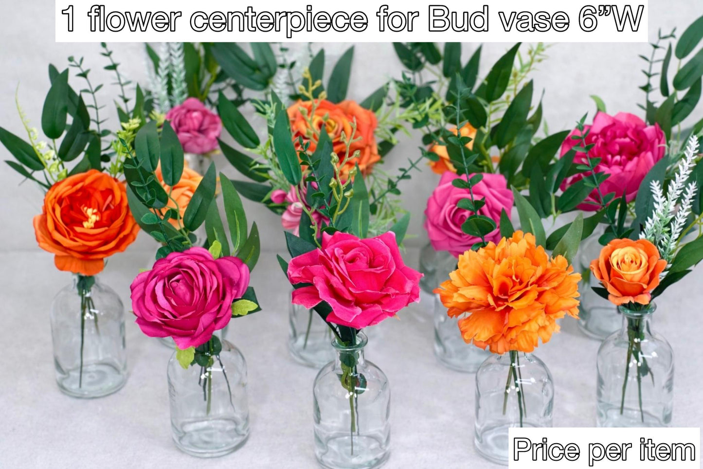 Fuchsia Orange Bouquet Bridal Wedding Hot Pink Burnt Orange Bouquet Bridesmaids Magenta Orange Tropical Bouquet Greenery Artificial Flower
