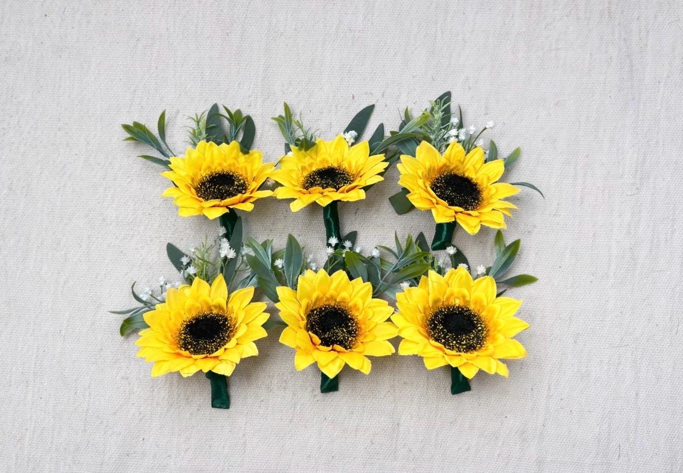 Sunflower Boutonniere Groom Boutonnières Sundlower Groomsmen Yellow Sunflower Boutonnière Groom Fall Sunflower Artificial Flowers Reddit
