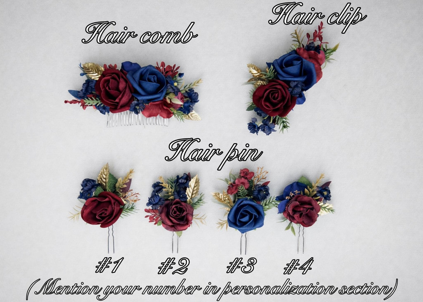 Burgundy & Navy Wedding Bridal Bouquet with Gold Accents Silk and Velvet Flowers