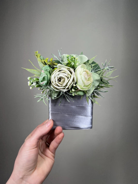 Sage Green Pocket Boutonniere, Wedding Groom Square Boutonniere, Rustic Groomsmen Dusty Green Boutonniere