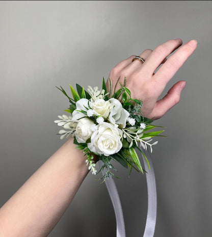 White Cascading Bouquet, Wedding Bridal Cascade Bouquet, Bridesmaids Ivory Rose Classic Flowers Reddit