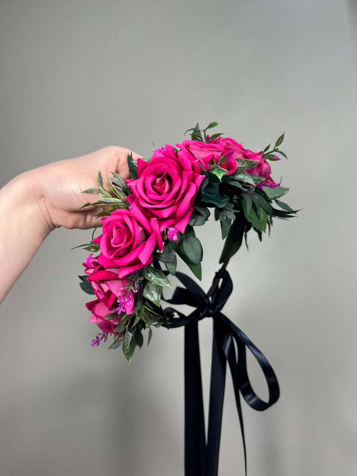 Hot Pink Flower Crown, Fuchsia Bridal Headpiece, Pink Rose Flower Crown, Wedding Hair Wreath, Magenta Floral Crown Artificial Reddit