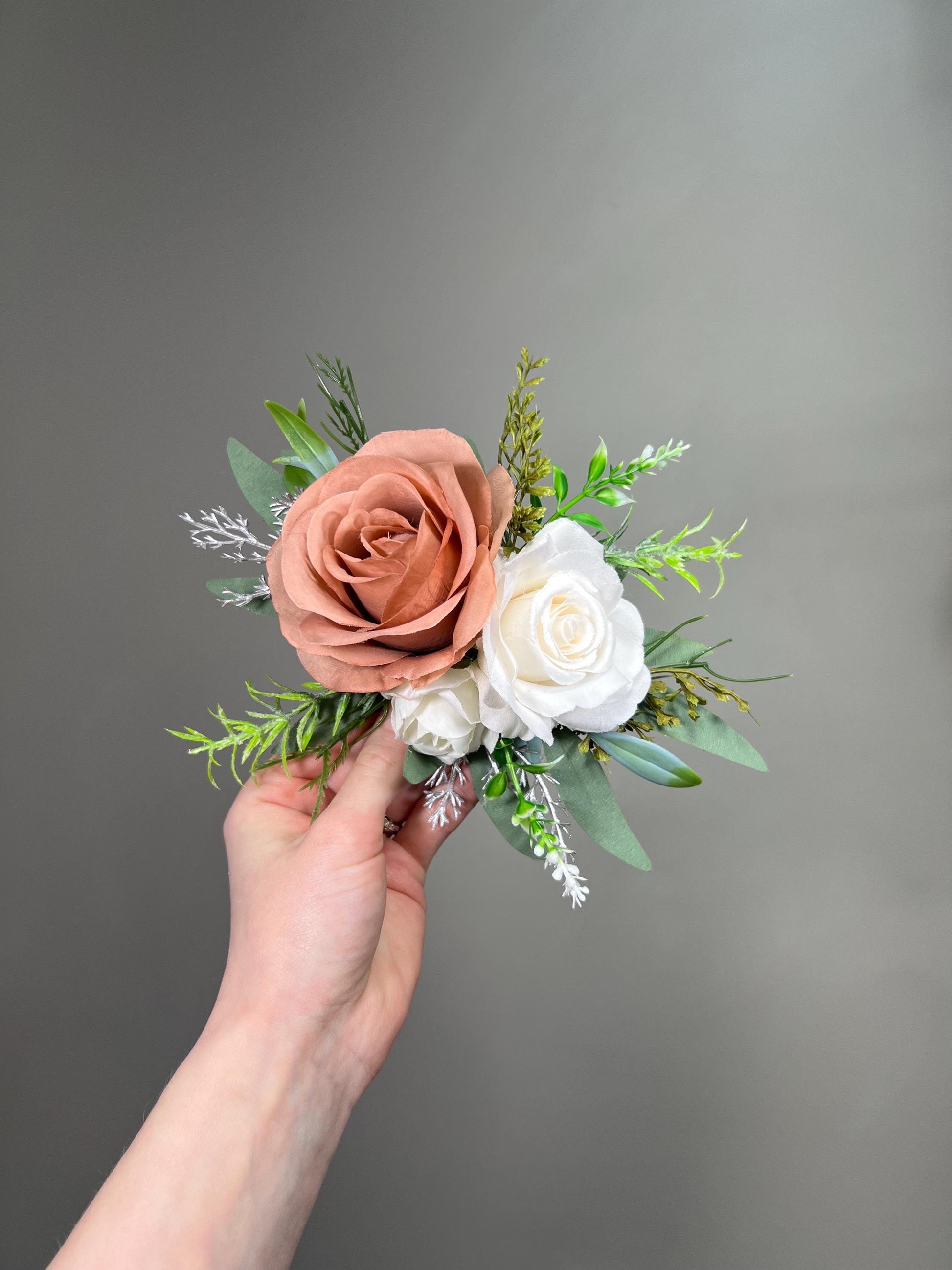 Dusty Rose Cake Flowers, Blush Wedding Cake Decor, White Ivory Dusty Rose Cake Topper, Rustic Cake Flowers Artificial