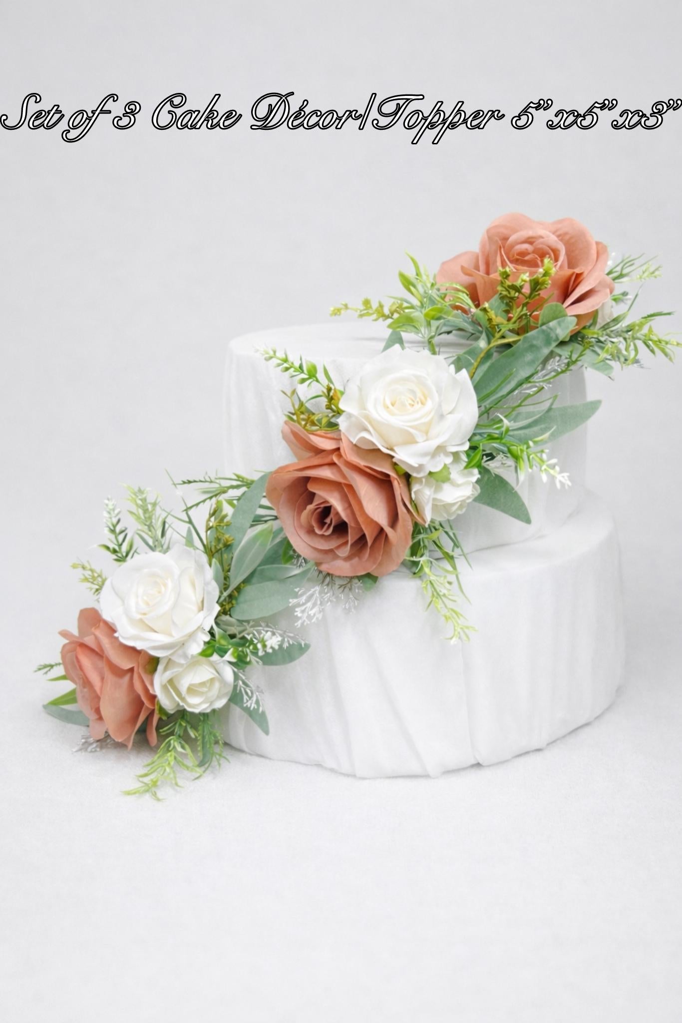 Dusty Rose Cake Flowers, Blush Wedding Cake Decor, White Ivory Dusty Rose Cake Topper, Rustic Cake Flowers Artificial
