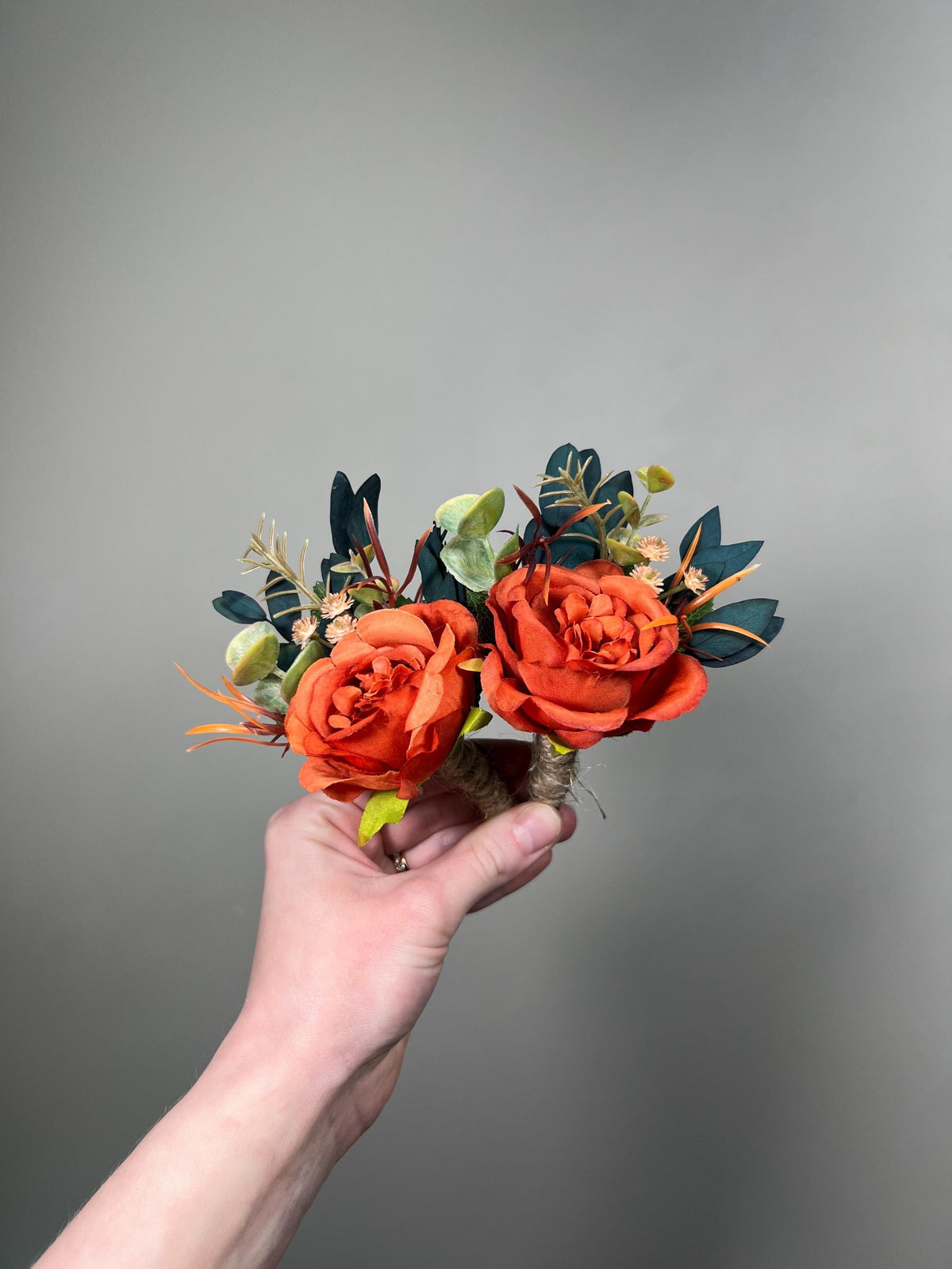 Burnt Orange Boutonnière, Wedding Groom Terracotta Teal Blue Flower, Groomsmen Rust Dark Teal Buttonhole, Lapel Men Flower Reddit