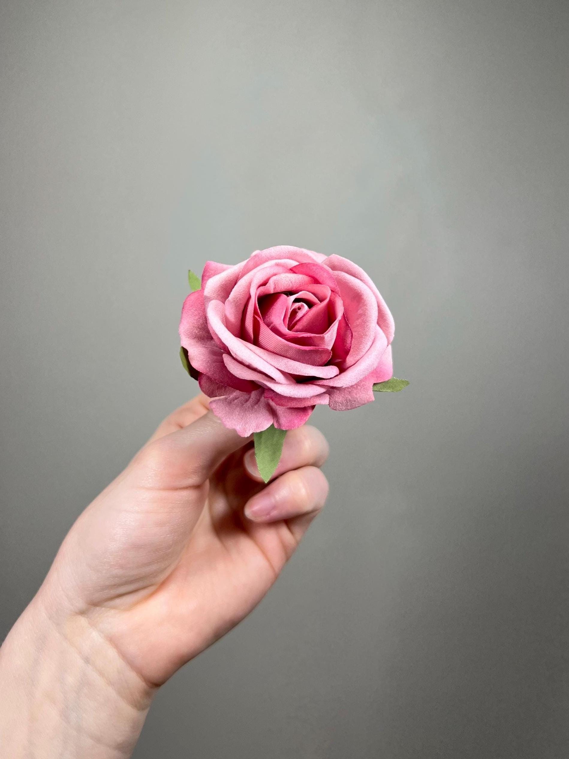 Dusty Pink Flower Head, Small 2.5” Artificial Dusty Rose Pink, Wedding DIY Flower Heads Mauve Pink, Craft Supplies Pink Roses