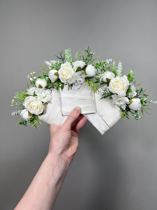 Wedding Pocket Boutonniere White Groom Boutonnière Ivory Square Groomsmen Pocket Boutonniere Wedding Ivory Rustic Decor Artificial Flowers