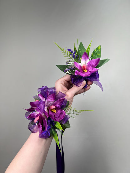 Purple Orchid Boutonnière, Prom Pin on Boutonnière, Dark Purple Groom Boutonnière, Groomsmen Wedding Lapel Flower Reddit