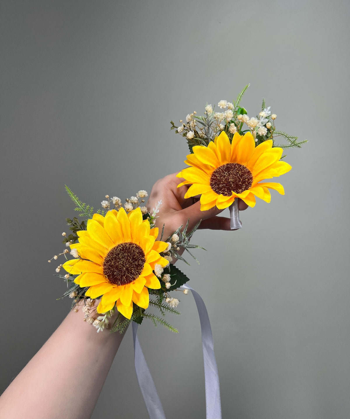 Sunflower Corsage Wedding Wrist Corsage Sunflower Bridesmaids Corsage Baby Breath Sunflowers Fall Corsage Artifitical Flower Reddit