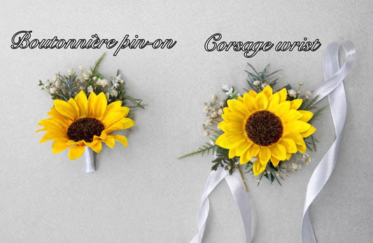 Sunflower Corsage Wedding Wrist Corsage Sunflower Bridesmaids Corsage Baby Breath Sunflowers Fall Corsage Artifitical Flower Reddit