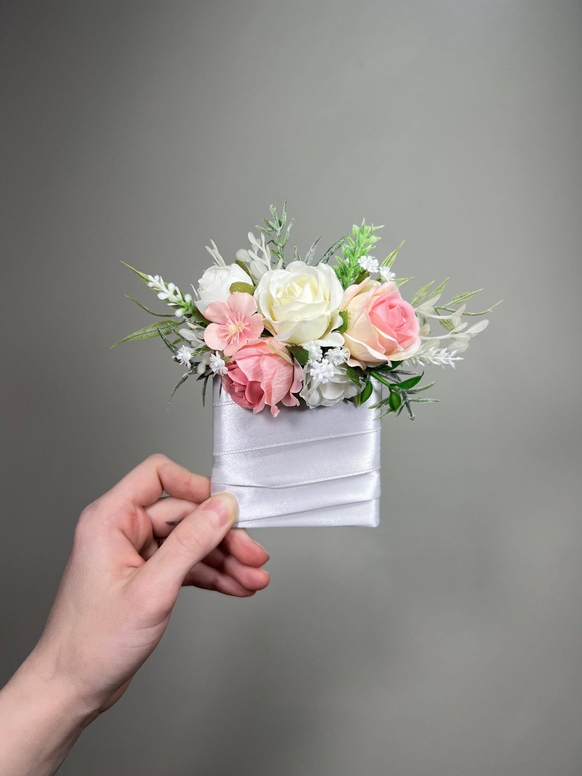 Wedding Pocket Boutonniere White Groom Boutonnière Dusty Rose Square Groomsmen Pocket Boutonniere Pink Rustic Blush Artifical Flower Wild