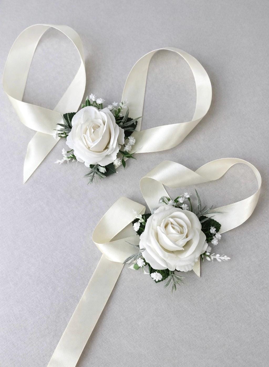 Wedding White Corsage Wrist Ivory Bridesmaids Corsage Ivory Mom Corsage Accessories White Rose Classic Corsage Sage Small Corsage Reddit