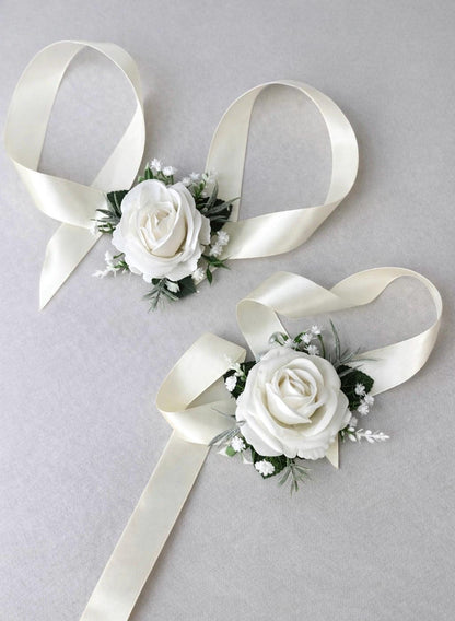 Wedding White Corsage Wrist Ivory Bridesmaids Corsage Ivory Mom Corsage Accessories White Rose Classic Corsage Sage Small Corsage Reddit