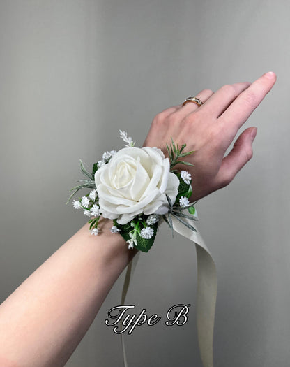 Wedding White Corsage Wrist Ivory Bridesmaids Corsage Ivory Mom Corsage Accessories White Rose Classic Corsage Sage Small Corsage Reddit