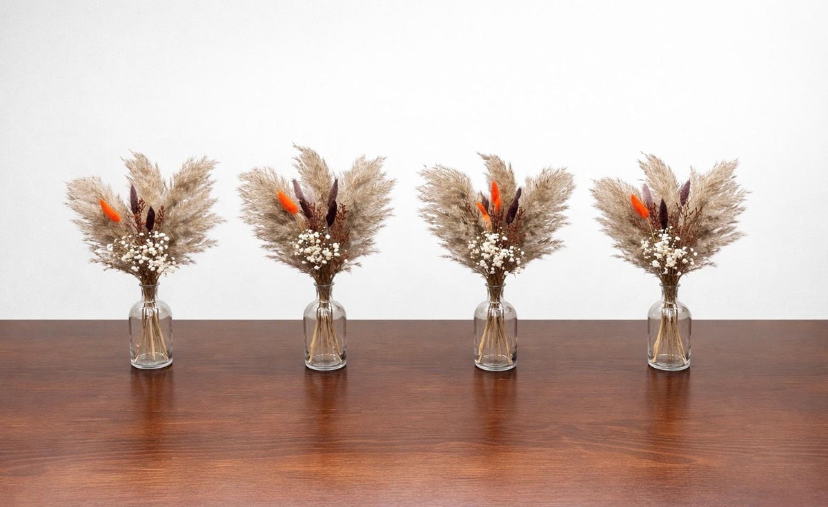 Pampas Grass Centerpieces, Boho Wedding Bud Vase Decor, Beige Neutral Fall Table Decor, Brown Terracotta Mini Bouquet Baby Breath Reddit