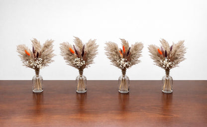 Pampas Grass Centerpieces, Boho Wedding Bud Vase Decor, Beige Neutral Fall Table Decor, Brown Terracotta Mini Bouquet Baby Breath Reddit