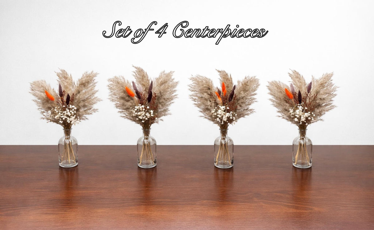 Pampas Grass Centerpieces, Boho Wedding Bud Vase Decor, Beige Neutral Fall Table Decor, Brown Terracotta Mini Bouquet Baby Breath Reddit