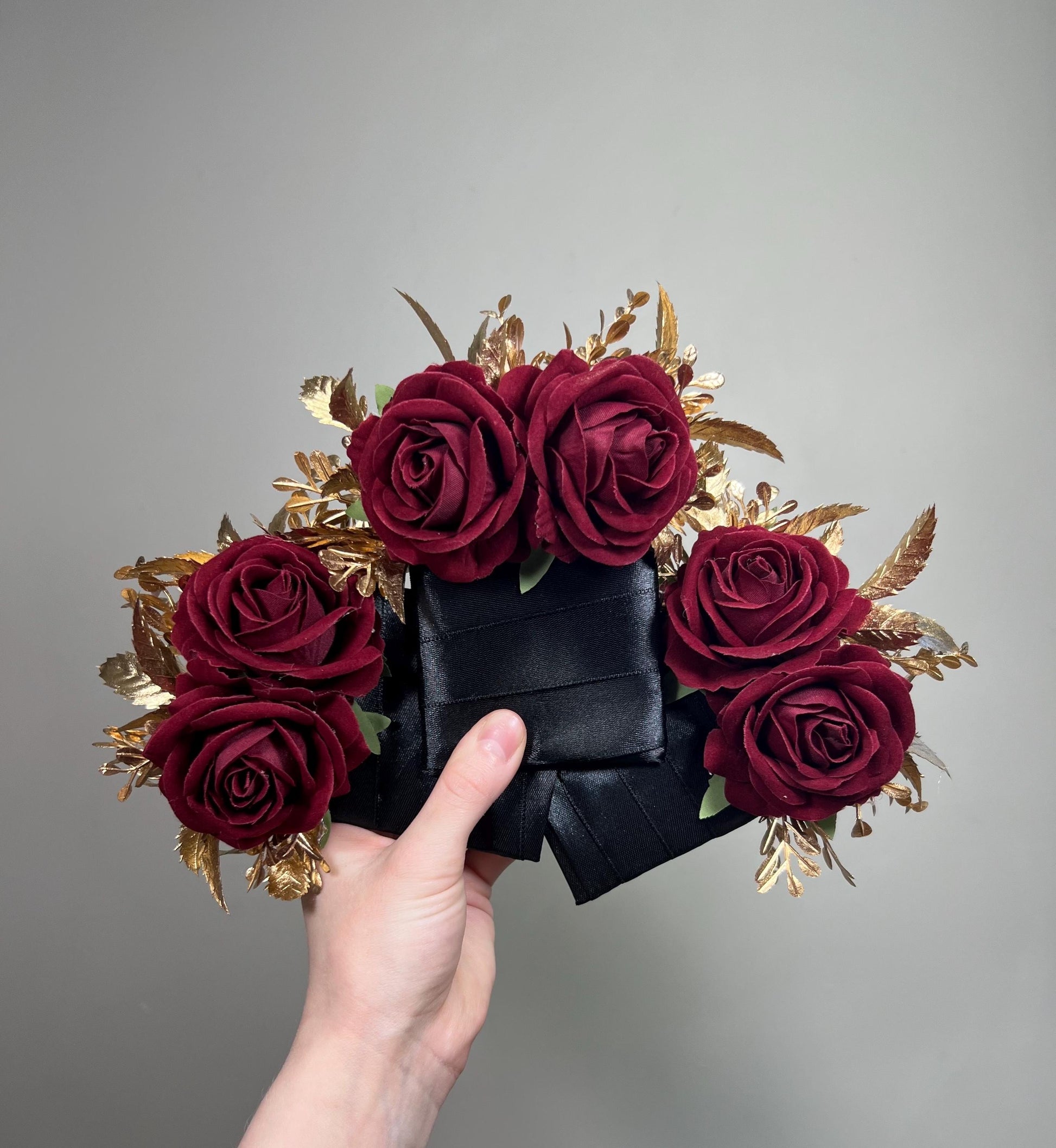 Burgundy Pocket Boutonniere Wedding Burgundy Gold Boutonniere Burgundy Groom Square Boutonnière Groomsmen Burgundy Gold Artificial Flower