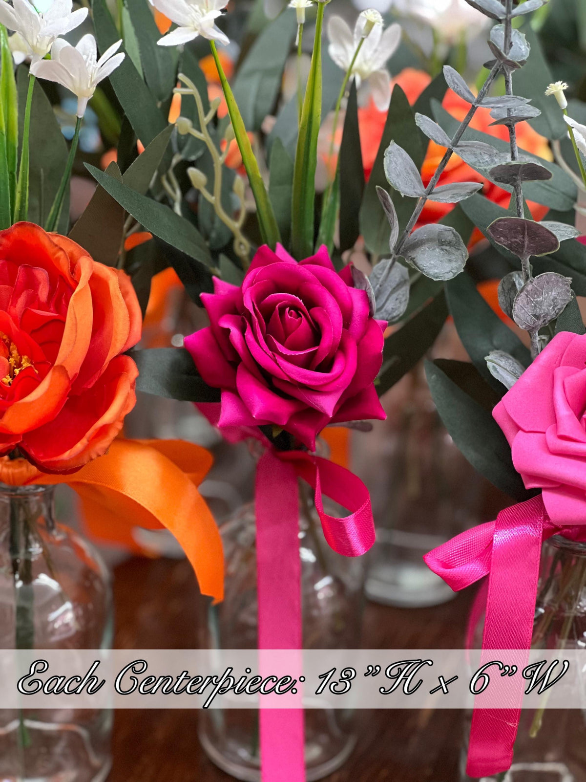 Small Centerpiece 1 Flower Orange Hot Pink Wedding Bud Vase Burnt Orange Single Flower Table Centerpiece Mini Fuchsia Artiticial Reddit