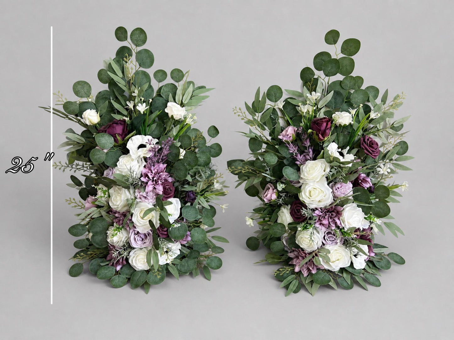 Wedding Lavender Bouquet Purple Bridal Violet Bouquet Plum Bridesmaids Lilac Anemone Hydrangea Eucalyptus White Wild Flowers Artificial