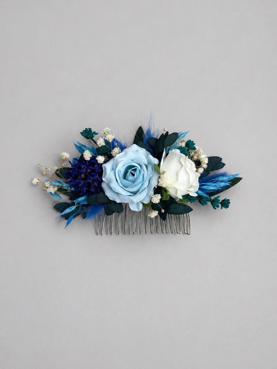 Blue Corsage Wedding Boho Eucalyptus Wrist Corsage Sky Blue Rose Bridesmaids Corsage Dusty Blue Baby Breath Prom Corsage Artificial Flowers