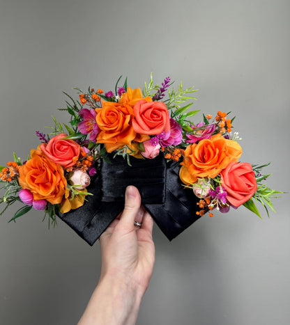 Orange Coral Pocket Boutonnière, Wedding Bright Tropical Square Boutonnière, Groom Pink Orange Boutonnière, Groomsmen Summer Flowers Reddit