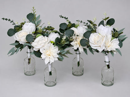 Mini Bouquets for Vases White Centerpiece 3 Flowers Ivory Mini Centerpiece Decor White Sage Greenery Eucalyptus Reddit