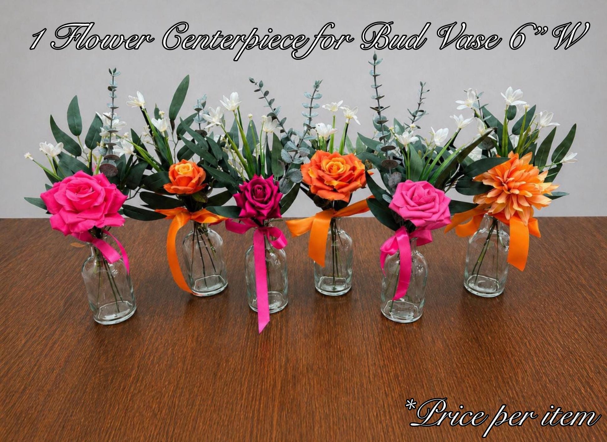 Fuchsia Orange Bouquet Bridal Wedding Hot Pink Burnt Orange Bouquet Bridesmaids Magenta Orange Tropical Bouquet Greenery Artificial Flower