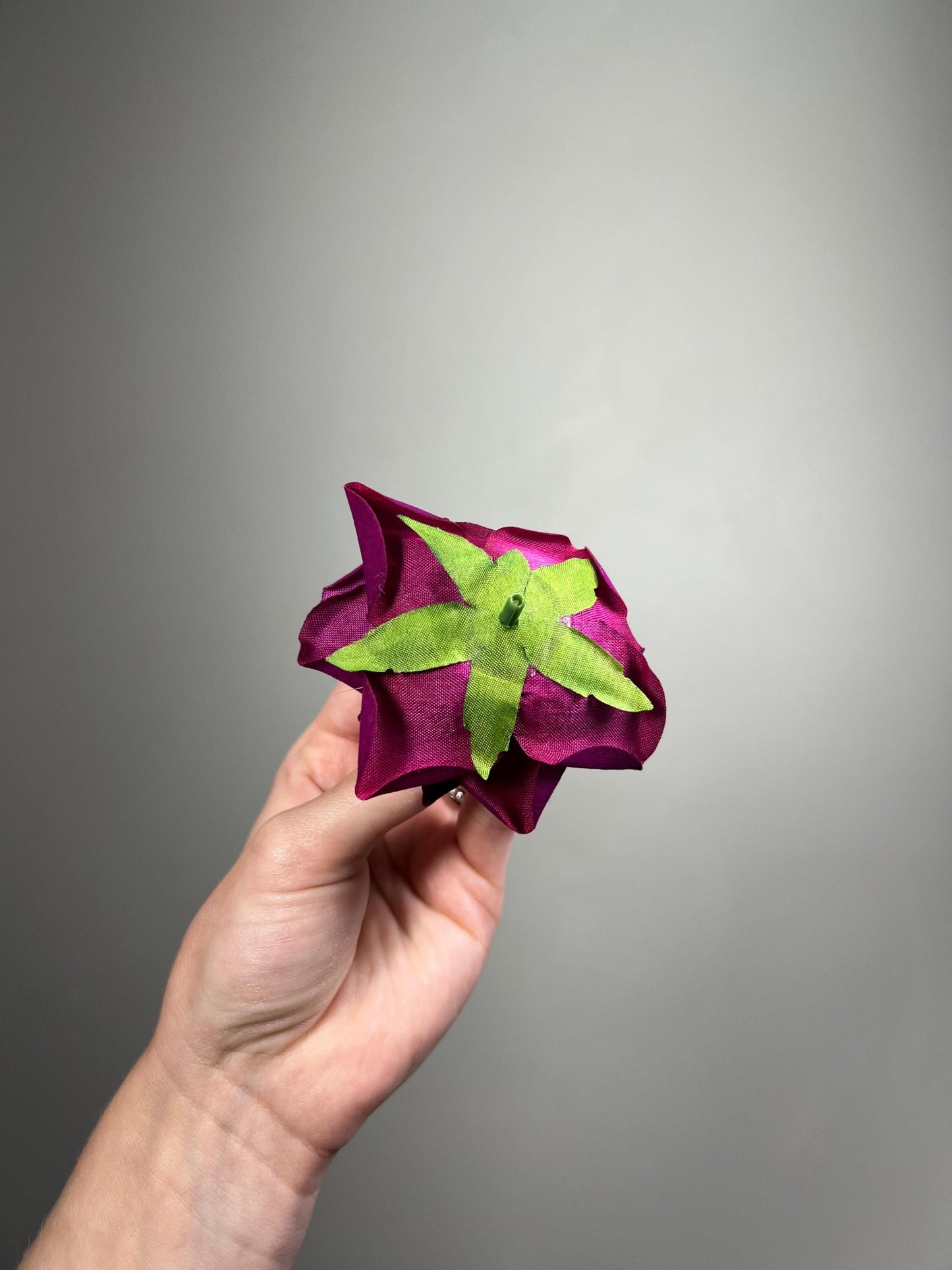 Magenta Rose Head 2.5", Fuchsia Artificial Rose, Dark Purple Flower Head, DIY Wedding Flowers, Floral Supply for Crafts Decor Faux Flower