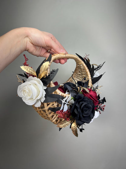CUSTOM Flower Girl Basket, Wedding Flower Basket, Basket for Satin Petals, Custom Wedding Colors, Woven Rattan Basket Custom Reddit