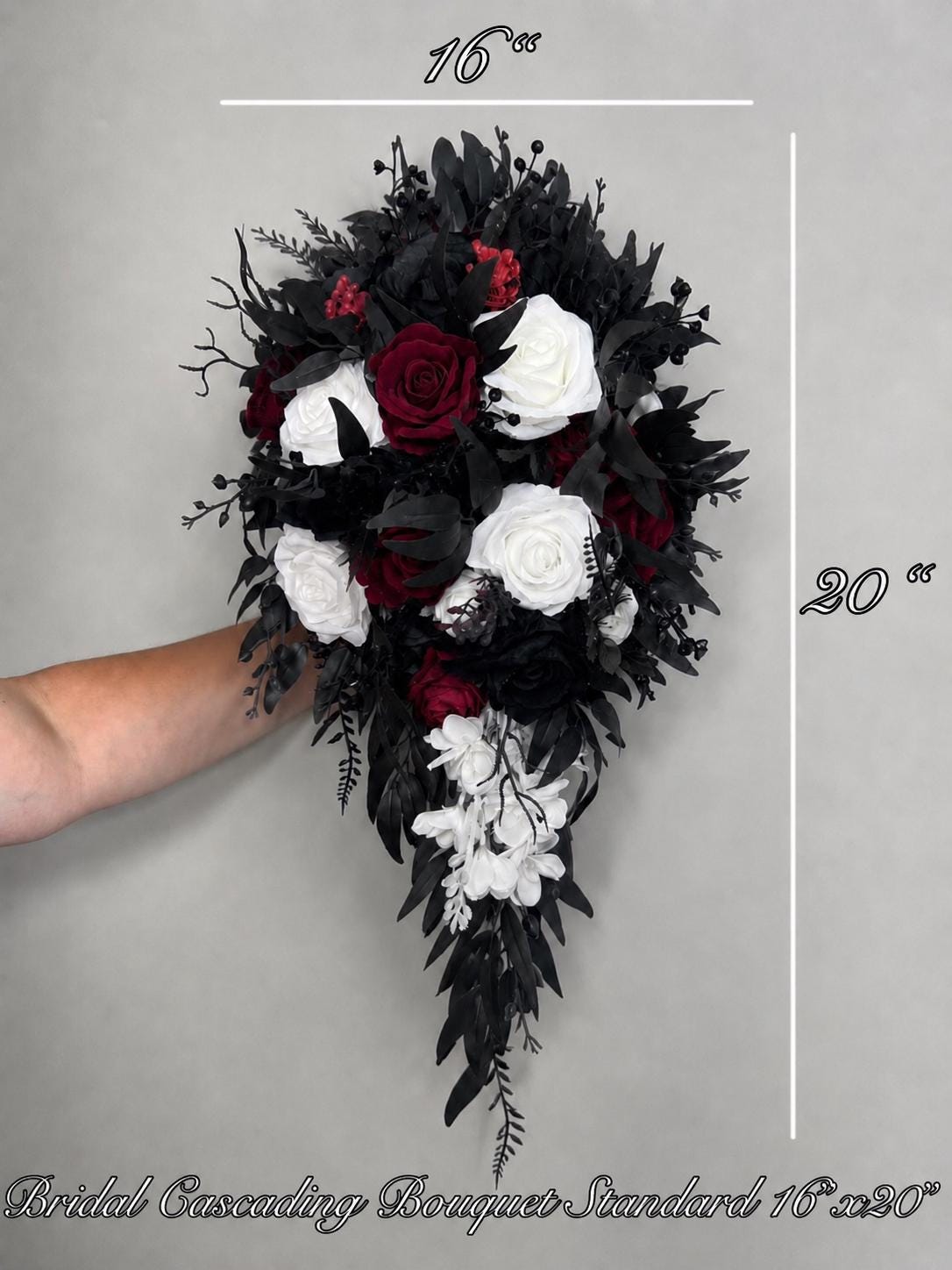 Black White Bouquet Wedding Bridal Black Bouquet Burgundy Bridesmaids Black White Bouquet Gothic Burgundy Ivory Artificlal Flower Reddit
