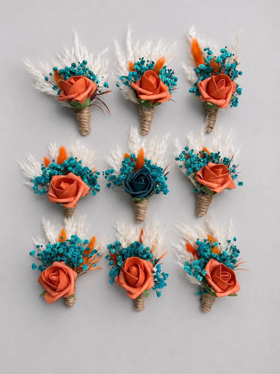 Teal Terracotta Boutonniere Wedding Dark Teal Burnt Orange Groom Boutonniere Boho Teal Blue Rust Pampas Grass Turquoise Baby Breath Reddit