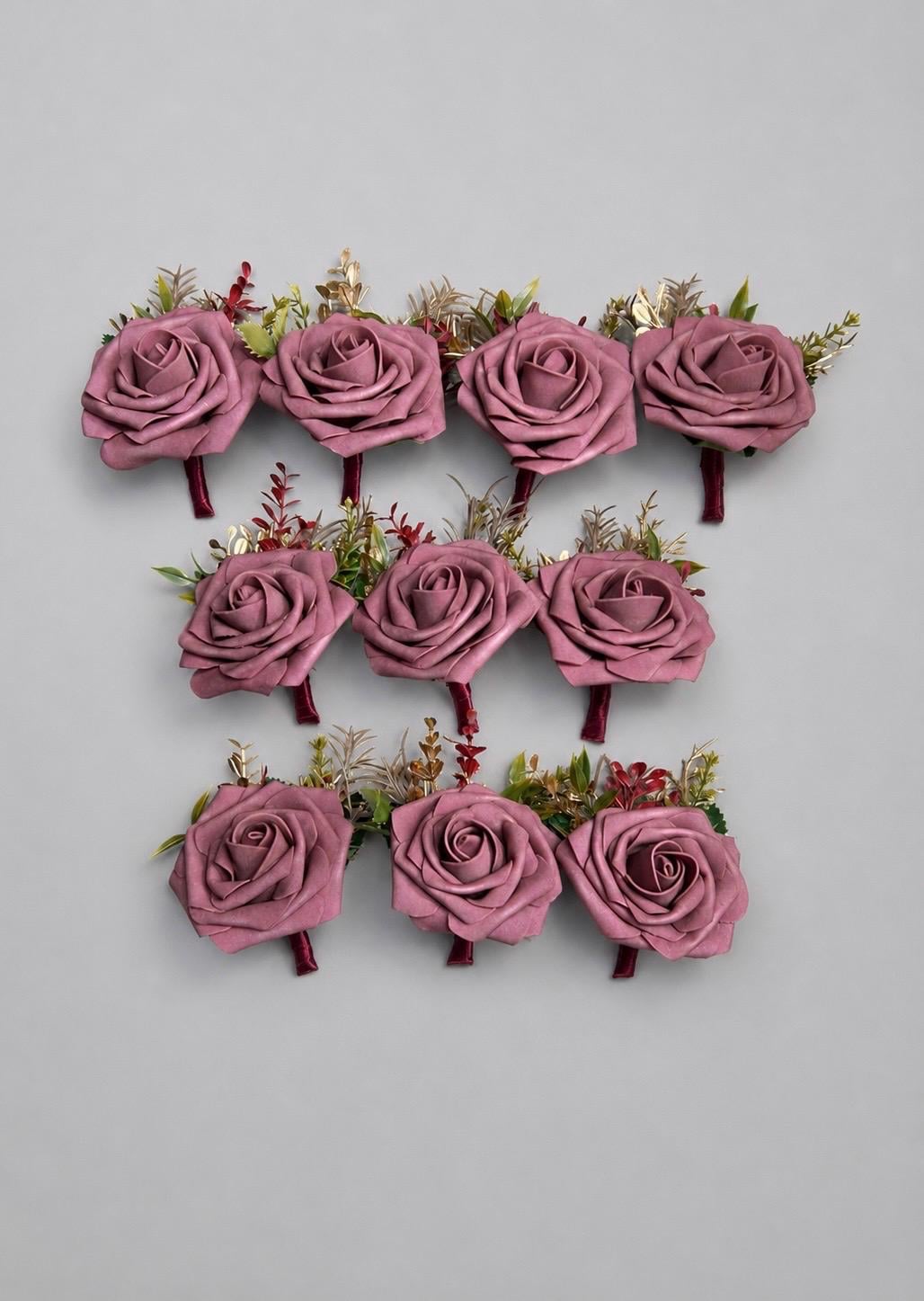 Burgundy Dusty Rose Corsage Wedding Mauve Rustic Wrist Corsage Bridesmaids Prom Gold Wine Red Maroon Wristlet Blush Artificial Flowers
