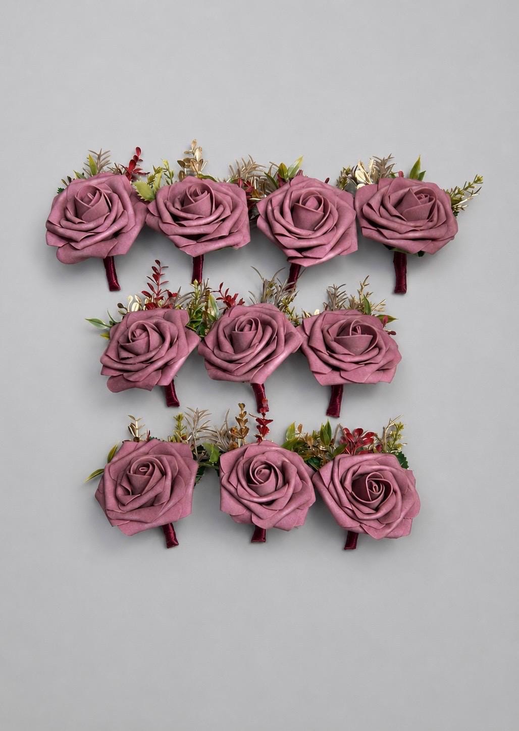 Burgundy Dusty Rose Corsage Wedding Mauve Rustic Wrist Corsage Bridesmaids Prom Gold Wine Red Maroon Wristlet Blush Artificial Flowers