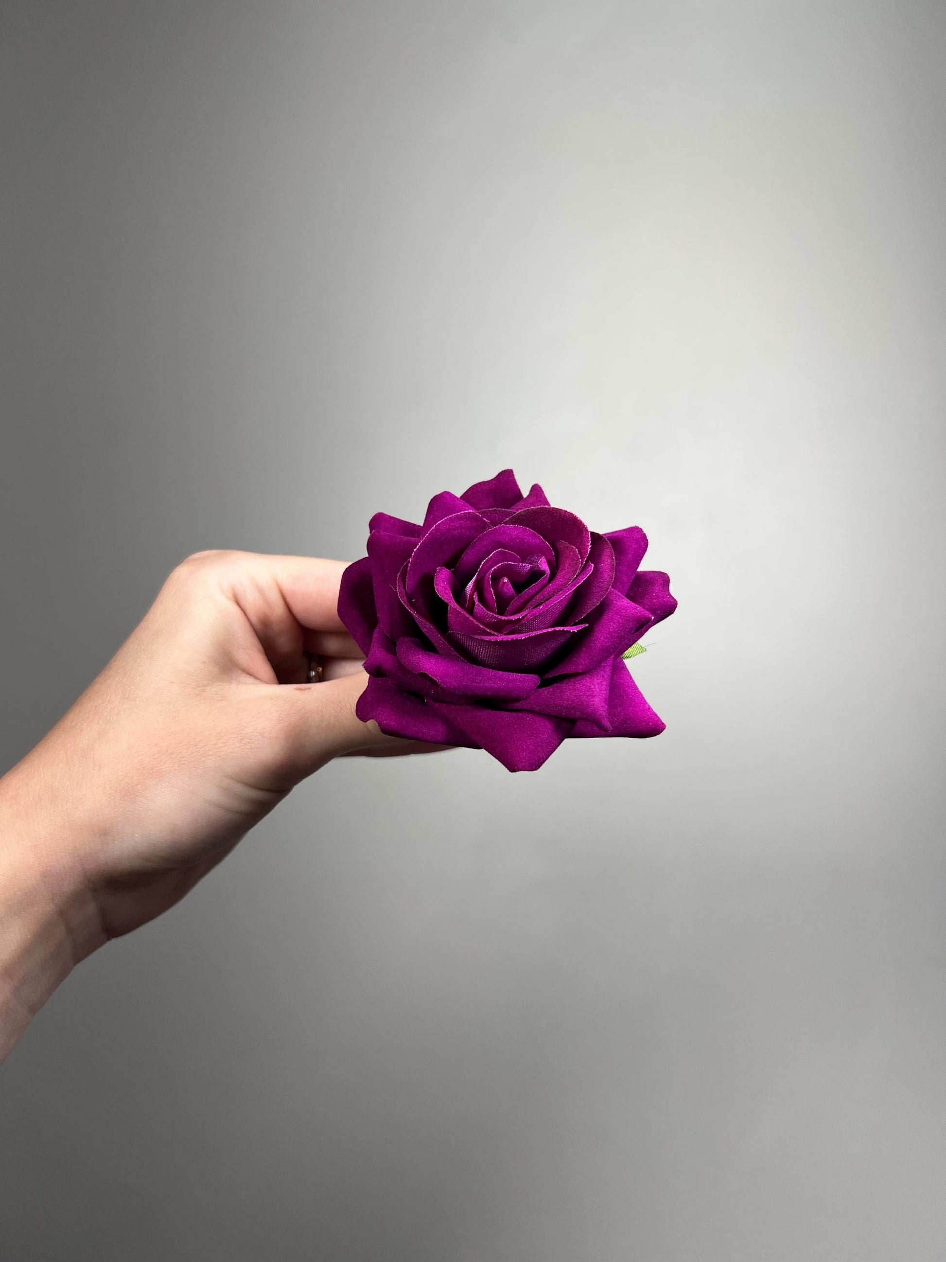 Magenta Rose Head 2.5", Fuchsia Artificial Rose, Dark Purple Flower Head, DIY Wedding Flowers, Floral Supply for Crafts Decor Faux Flower