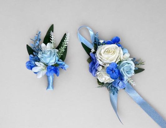 Wedding Bouquet White Hydrangea Calla Lilies Bridal Bouquet Blue Bridesmaids Light Blue Baby Ivory Spring Artificial Flower Calla Lily