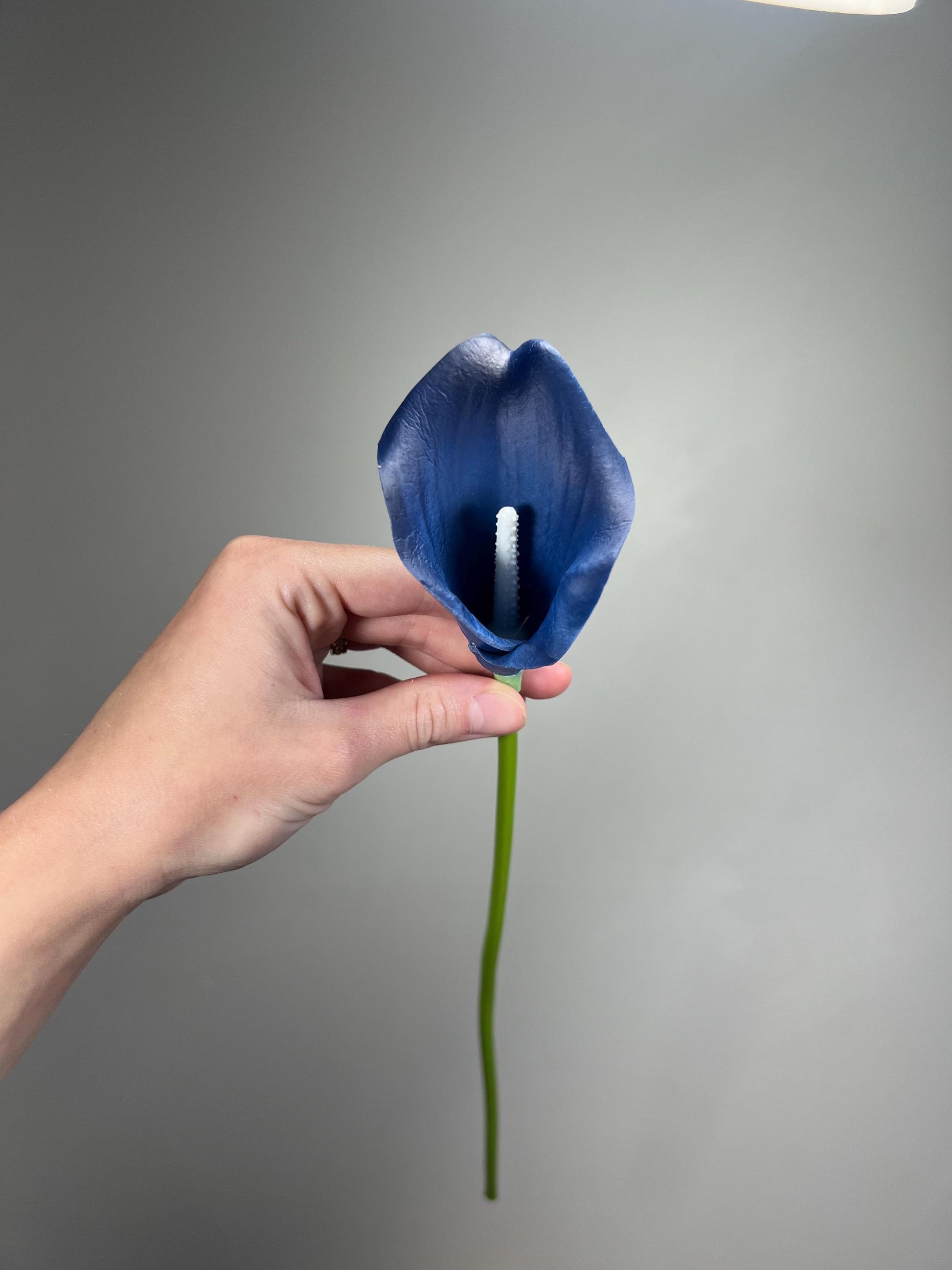 Blue Calla Lily, Artificial Calla Lily, Navy Blue Wedding Flower, Real Touch Floral Supply, DIY Wedding Decor, Craft Supplies Flowers