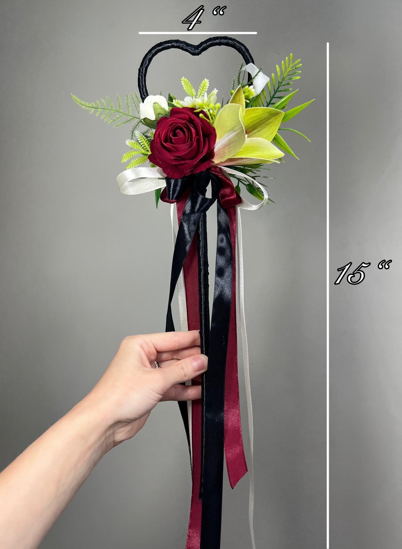 CUSTOM Flower Wand, Personalized Wedding Wand, Flower Girl Wand, Fairy Wand, Princess Wand, Custom Wedding Accessory, Magic Wand with Ribbon
