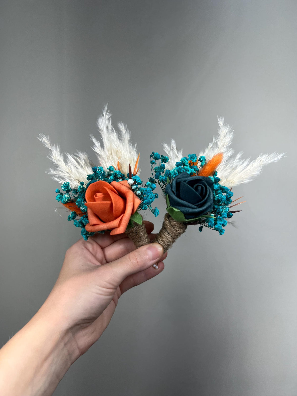 Teal Terracotta Boutonniere Wedding Dark Teal Burnt Orange Groom Boutonniere Boho Teal Blue Rust Pampas Grass Turquoise Baby Breath Reddit
